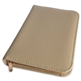 Taschenapotheke aus Rindleder für 60 Glasröhrchen - beige